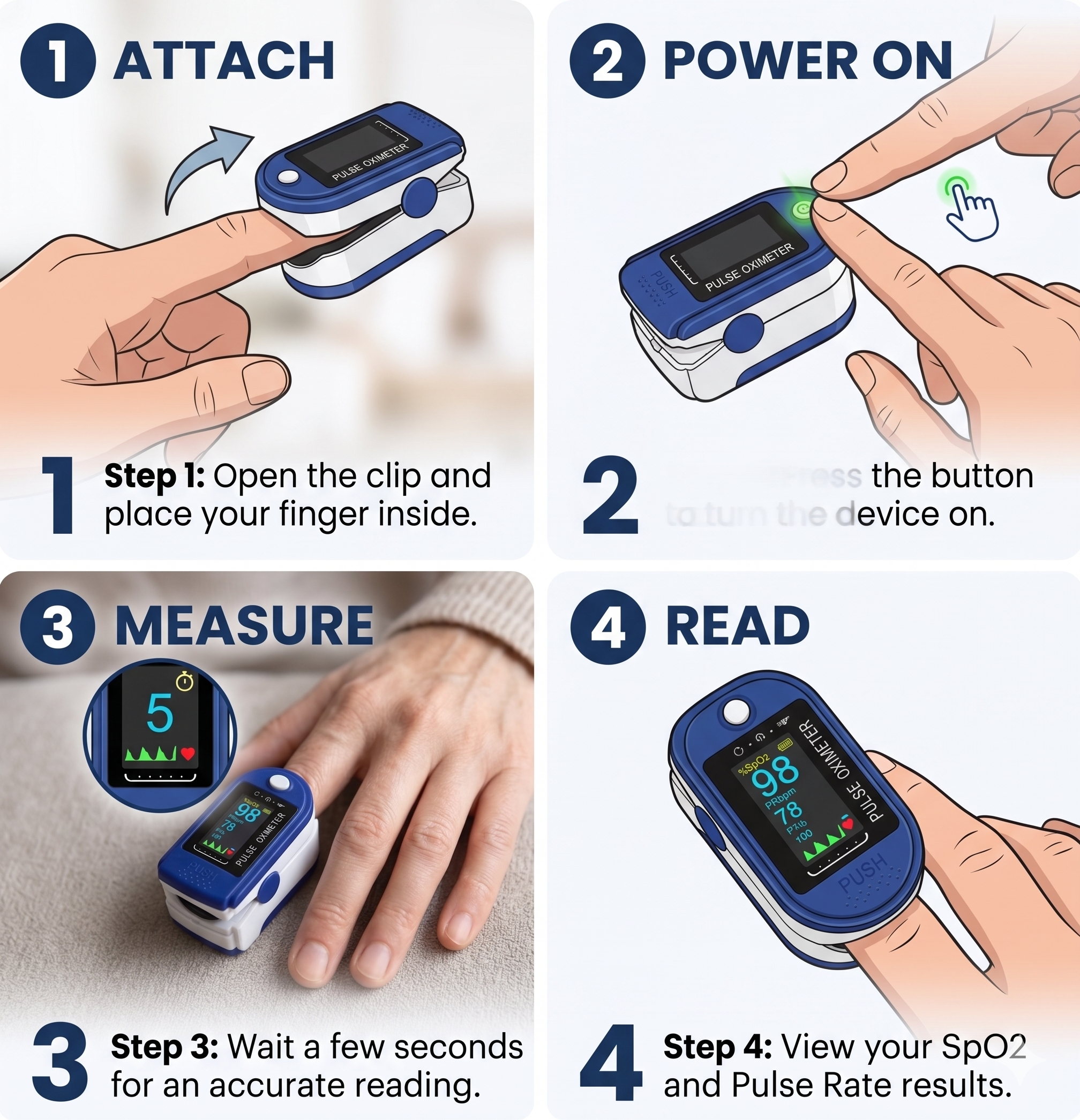 GlucaChill Pulse Premium Pulse Oximeter Finger Monitor Blood Oxygen Monitor